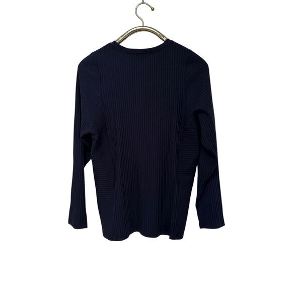 NWT! Eileen Fisher Blue Rib Knit Crew Neck Tunic Sweater XXS - Picture 8 of 9